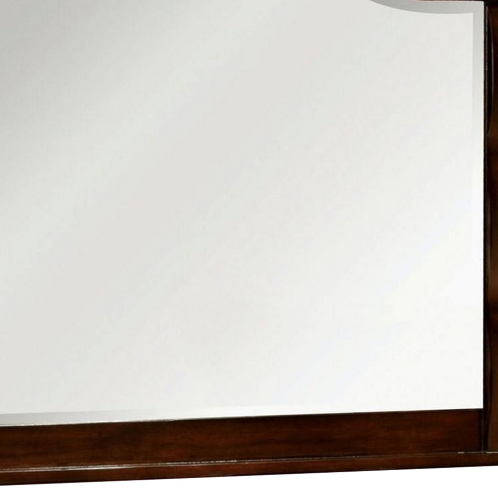 Burleigh Transitional Style Mirror Cherry By Casagear Home FOA-CM7791M