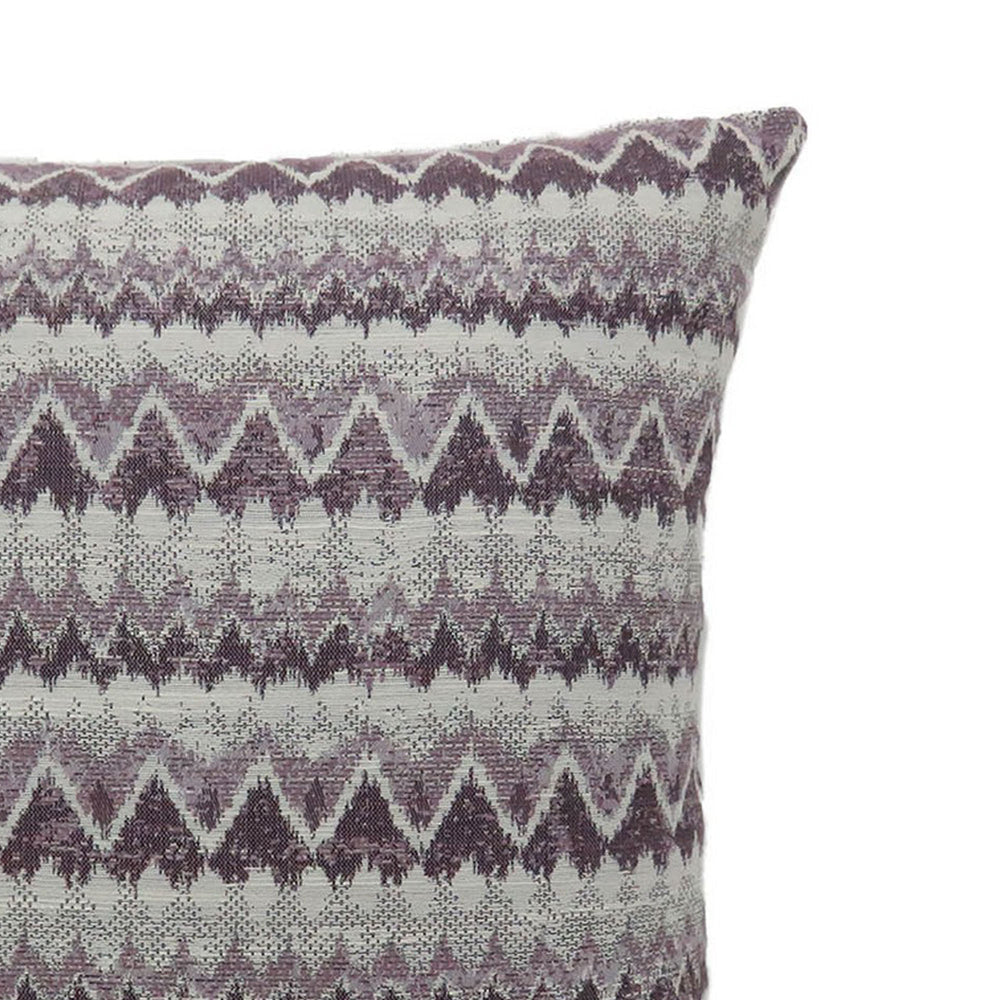 Contemporary Style Horizontally Zigzag Designed Set of 2 Throw Pillows Purple -PL6033PR-L-2PK By Casagear Home FOA-PL6033PR-L-2PK