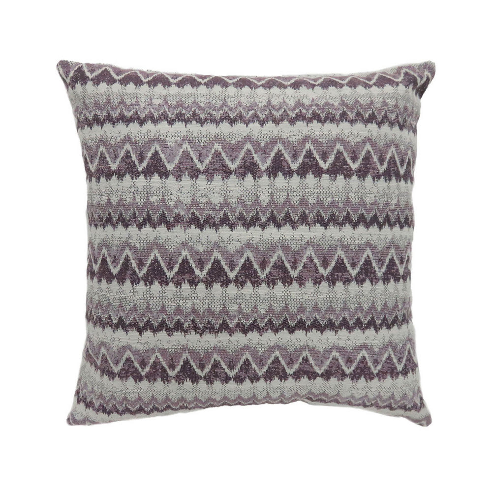 Contemporary Style Horizontally Zigzag Designed Set of 2 Throw Pillows Purple -PL6033PR-L-2PK By Casagear Home FOA-PL6033PR-L-2PK