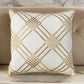 Contemporary Style Set of 2 Throw Pillows With Diamond Patterns, Ivory, Yellow By Casagear Home