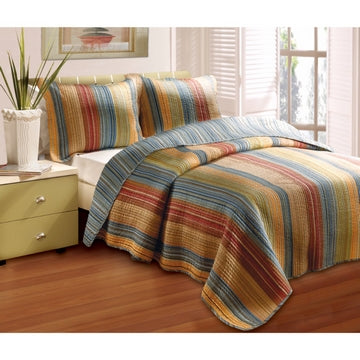 Katy Multi Color Twin Quilt Set