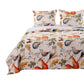 Nature Inspired Full and Queen Size Cotton and Polyester Quilt Set Multicolor Set of Three By Casagear Home GL-1806BMSQ