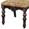 Fabric Upholstered Wooden Side Chair With Intricate Back Set of 2 Cherry Brown HME-1824S