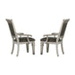 27 Inch Wood Dining Armchair Faux Leather,Acrylic Crystals,Set of 2,Silver HME-1958A