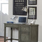 Wooden Writing Desk With Keyboard Tray And 2 Drawers, Gray By Casagear Home