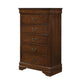 5 Drawer Wooden Chest with Metal Hardware Cherry Brown By Casagear Home HME-2147-9