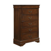 5 Drawer Wooden Chest with Metal Hardware Cherry Brown By Casagear Home HME-2147-9