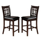 41 Inch Wood Counter Height Chair Leatherette Seat Dark Brown Set of 2 HME-2423-24