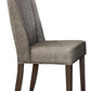 Wood & Fabric Dining Side Chair with Shallow Wing Back, Gray & Dark Brown, Set of 2 By Casagear Home