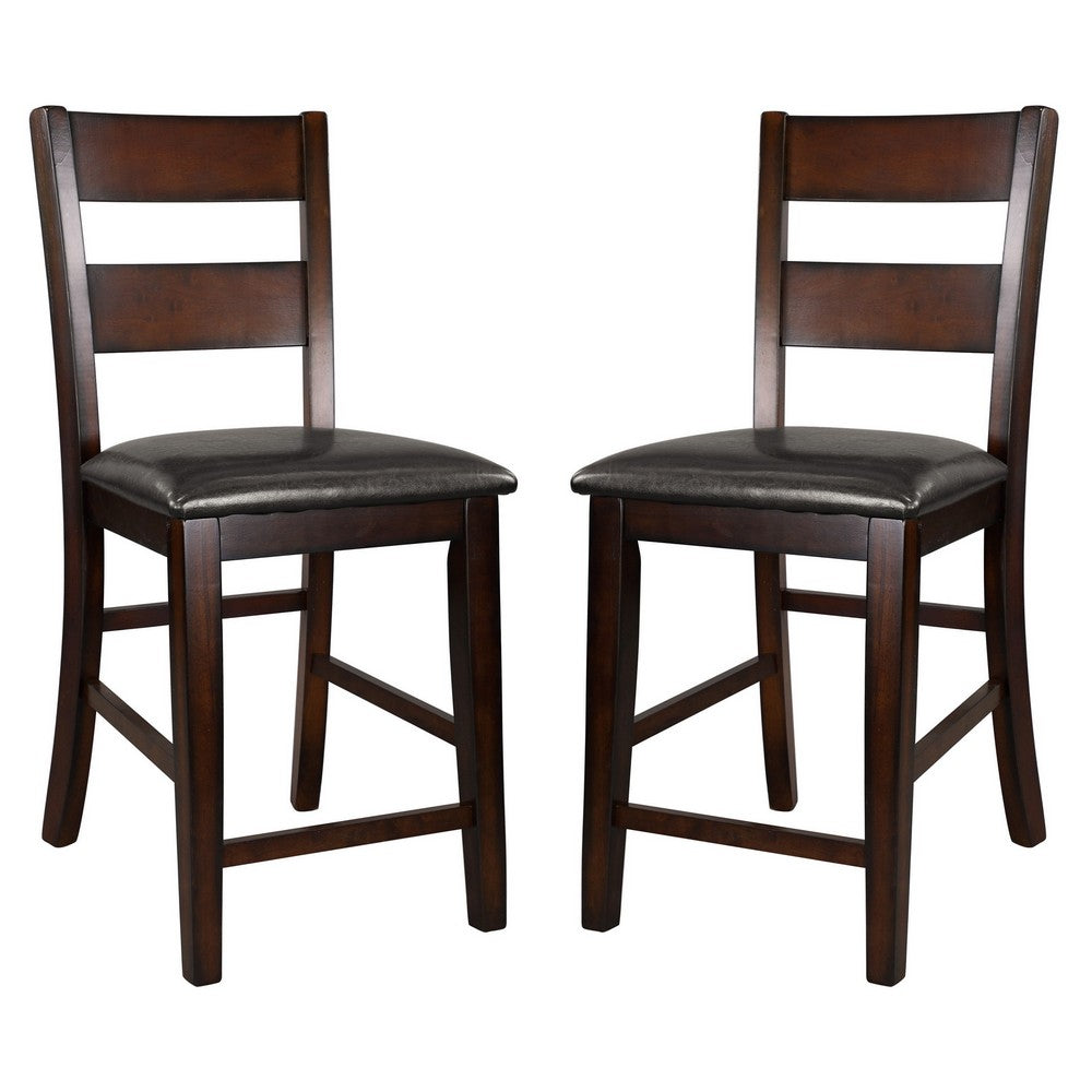 Mango Veneer Counter Height Chairs With Splat Backs Set of 2 Cherry HME-5547-24