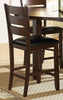 WoodCounter Height Chairs With Slatted Backs, Set of 2, Dark Brown By Casagear Home