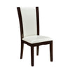 Leather Upholstered Side Chair With Long Back White and Black Set Of 2 HME-710WS