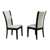 Leather Upholstered Side Chair With Long Back White and Black Set Of 2 HME-710WS