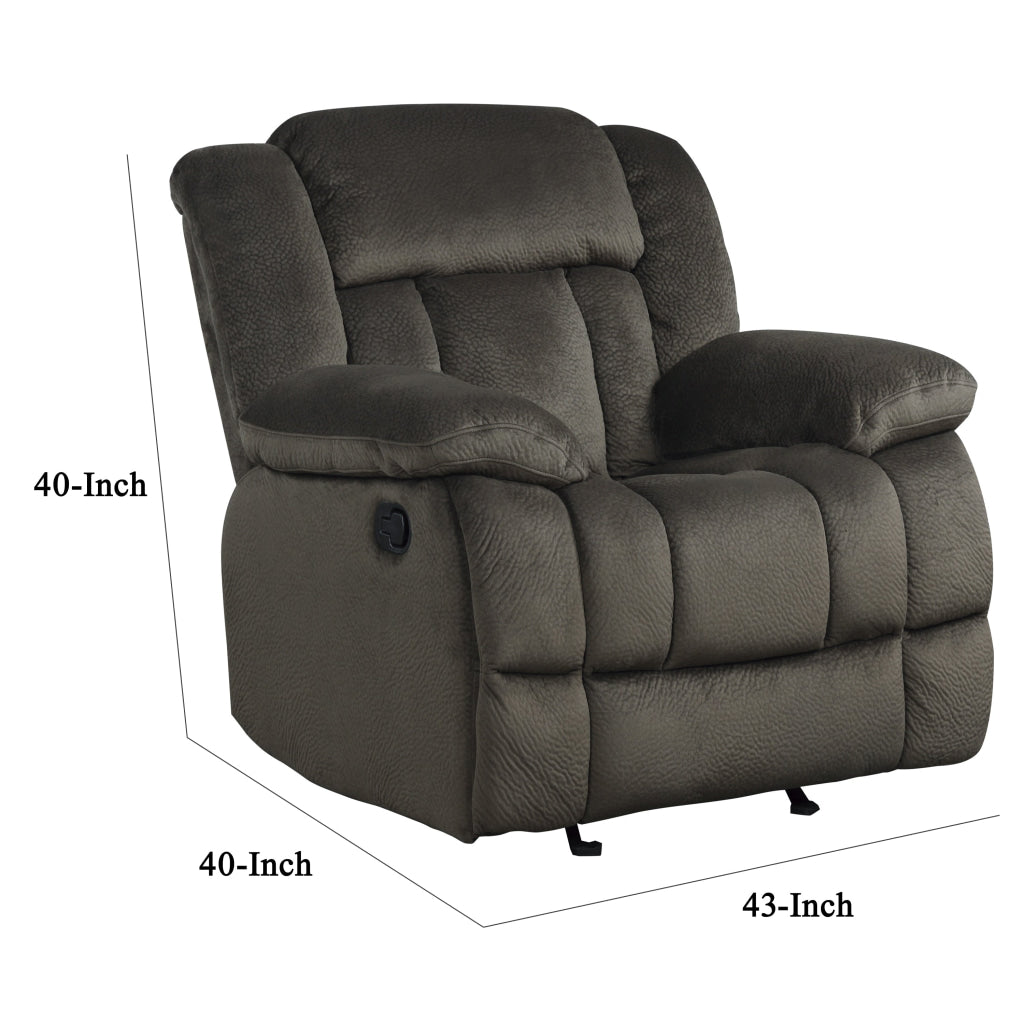 Microfiber Textured Fabric Glider Reclining Chair Brown - 9636-1 HME-9636-1