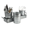 Galvanized Set of Three Planters With Tray Gray - BM164576 BM164576