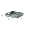 Benzara Square Galvanized Metal Tray With Handle Gray - BM166881 BM166881