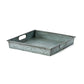 Benzara Square Galvanized Metal Tray With Handle Gray - BM166881 BM166881