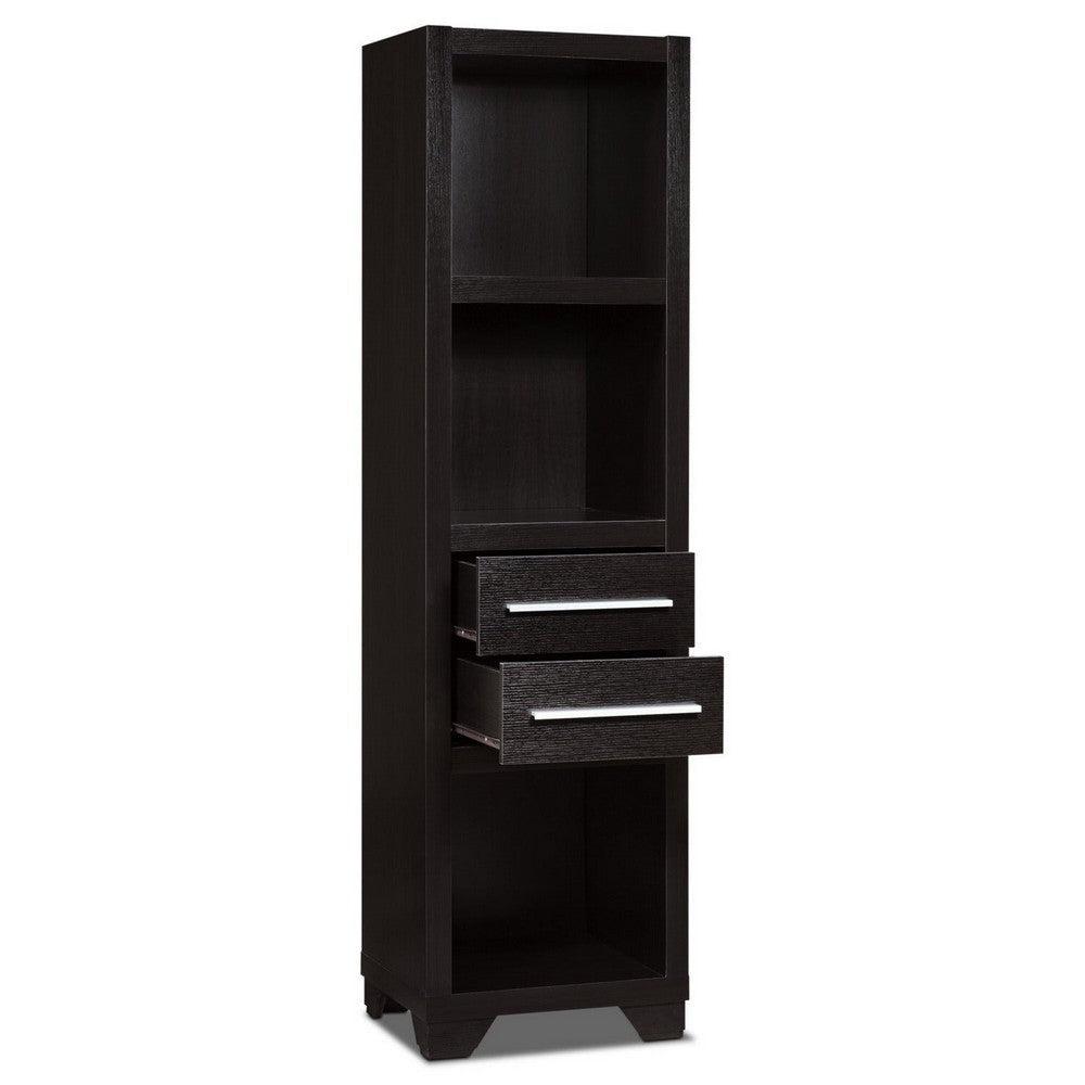 Spacious Media Tower With Drawers Brown By Casagear Home IDF-27062P