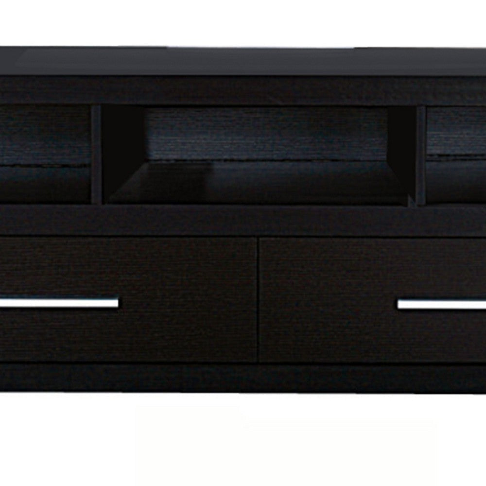 Rich and Elegant TV Stand With Storage Black By Casagear Home IDF-27062TV