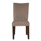 Wooden Parson Dining Chair with Damask Pattern Fabric Upholstery Multicolor - K1136-F662 By Casagear Home KFN-K1136-F662