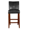 Wooden 29 Inch Bar Stool with Faux Leather Padded Seat and Tapered Feet Black and Brown - K1401-29-E073 By Casagear Home KFN-K1401-29-E073