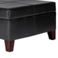 Leatherette Upholstered Wooden Ottoman With Hinged Storage Black and Brown Large - K2380-E169 By Casagear Home KFN-K2380-E169