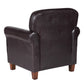 Faux Leather Upholstered Wooden Kids Accent Chair with Rolled Arms Brown - K3334-E155 By Casagear Home KFN-K3334-E155