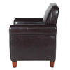 Faux Leather Upholstered Wooden Kids Accent Chair with Rolled Arms Brown - K3334-E155 By Casagear Home KFN-K3334-E155