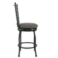 Metal Swivel Counter Height Stool with Padded Fabric Seat and Criss Cross Backrest Gray - K4004-24-F2111 By Casagear Home KFN-K4004-24-F2111