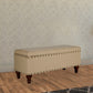 Fabric Upholstered Wooden Storage Bench With Nail head Trim, Large, Tan Brown - K6159-F1399 By Casagear Home