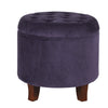 Button Tufted Velvet Upholstered Wooden Ottoman with Hidden Storage Purple and Brown - K6171-B204 By Casagear Home KFN-K6171-B204