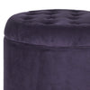 Button Tufted Velvet Upholstered Wooden Ottoman with Hidden Storage Purple and Brown - K6171-B204 By Casagear Home KFN-K6171-B204