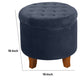 Button Tufted Velvet Upholstered Wooden Ottoman with Hidden Storage Dark Blue and Brown - K6171-B215 By Casagear Home KFN-K6171-B215