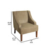 Fabric Upholstered Wooden Accent Chair with Swooping Arms Brown - K6499-B117 By Casagear Home KFN-K6499-B117