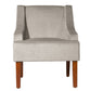 Velvet Fabric Upholstered Wooden Accent Chair with Swooping Armrests Gray and Brown - K6499-B214 By Casagear Home KFN-K6499-B214