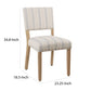 Wooden Dining Chair with Striped Pattern Fabric Cushioned Seat Blue and White Set of Two - K6757-F2352 By Casagear Home KFN-K6757-F2352