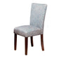 Wooden Parson Dining Chairs with Floral Patterned Fabric Upholstery Blue and White Set of Two - K6805-F2059 By Casagear Home KFN-K6805-F2059