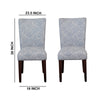 Wooden Parson Dining Chairs with Floral Patterned Fabric Upholstery Blue and White Set of Two - K6805-F2059 By Casagear Home KFN-K6805-F2059