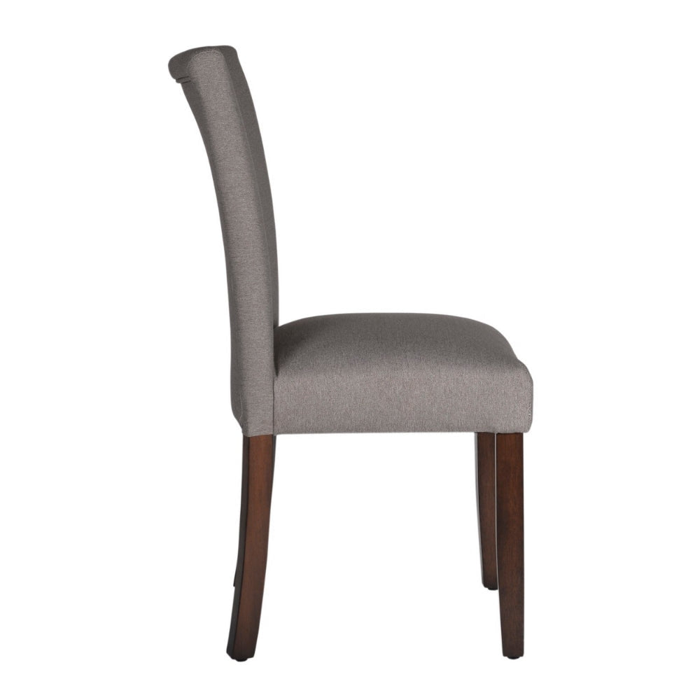 Fabric Upholstered Wooden Parson Dining Chair with Splayed Back Gray and Brown - K6805-F2070 By Casagear Home KFN-K6805-F2070