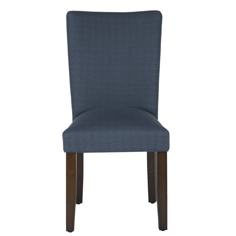 Fabric Upholstered Wooden Parson Dining Chair with Splayed Back Navy Blue and Brown - K6805-F2088 By Casagear Home KFN-K6805-F2088