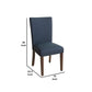 Fabric Upholstered Wooden Parson Dining Chair with Splayed Back Navy Blue and Brown - K6805-F2088 By Casagear Home KFN-K6805-F2088