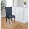 Fabric Upholstered Wooden Parson Dining Chair with Splayed Back Navy Blue and Brown - K6805-F2088 By Casagear Home KFN-K6805-F2088