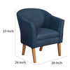 Fabric Upholstered Wooden Accent Chair with Curved Back Blue and Brown - K6859-F1570 By Casagear Home KFN-K6859-F1570