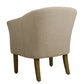 Fabric Upholstered Wooden Accent Chair with Barrel Style Back Cream and Brown - K6859-F2011 By Casagear Home KFN-K6859-F2011