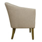 Fabric Upholstered Wooden Accent Chair with Barrel Style Back Cream and Brown - K6859-F2011 By Casagear Home KFN-K6859-F2011