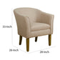 Fabric Upholstered Wooden Accent Chair with Barrel Style Back Cream and Brown - K6859-F2011 By Casagear Home KFN-K6859-F2011