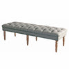 Wooden Bench with Button Tufted Fabric Upholstered Seat and Turned Legs Gray - K7052-1501-7 By Casagear Home KFN-K7052-1501-7