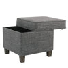 Textured Fabric Upholstered Wooden Ottoman with Lift Off Top Gray and Brown - K7342-F2182 By Casagear Home KFN-K7342-F2182