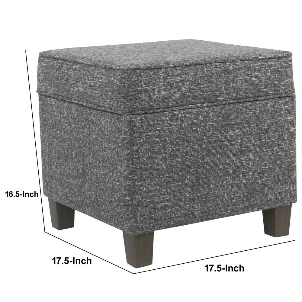 Textured Fabric Upholstered Wooden Ottoman with Lift Off Top Gray and Brown - K7342-F2182 By Casagear Home KFN-K7342-F2182