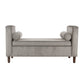 Velvet Upholstered Wooden Bench with Lift Top Storage and Two Bolster Pillows Gray - K7395-B269 By Casagear Home KFN-K7395-B269